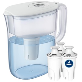 7-Cup Water Filter Pitcher & 3 Filters & Electronic Filter Change Reminder: Compatible with Brita Pitcher Brita Water Pitcher