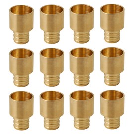 SUNGATOR 12 Pack Pex Sweat Adapter, Pex 3/4" x 3/4" Female Sweat Copper Adapter, Pex Brass Solder Fittings, 3/4 Inch Copper To Pex Adapter (Over Copper Tube), ASTM F1807