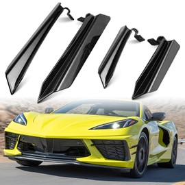 MSIZOY Front Side Body Bumper Trims Compatible with for 2020-2024 Chevy C8 Corvette Coupe Convertible Blade Style Bumper Side Lip Spoiler Splitter Crash Corner Protection Decoration Accessories