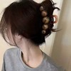 Brown Pearl Hair Clip, Large Acrylic Claw Clip Women Hair
