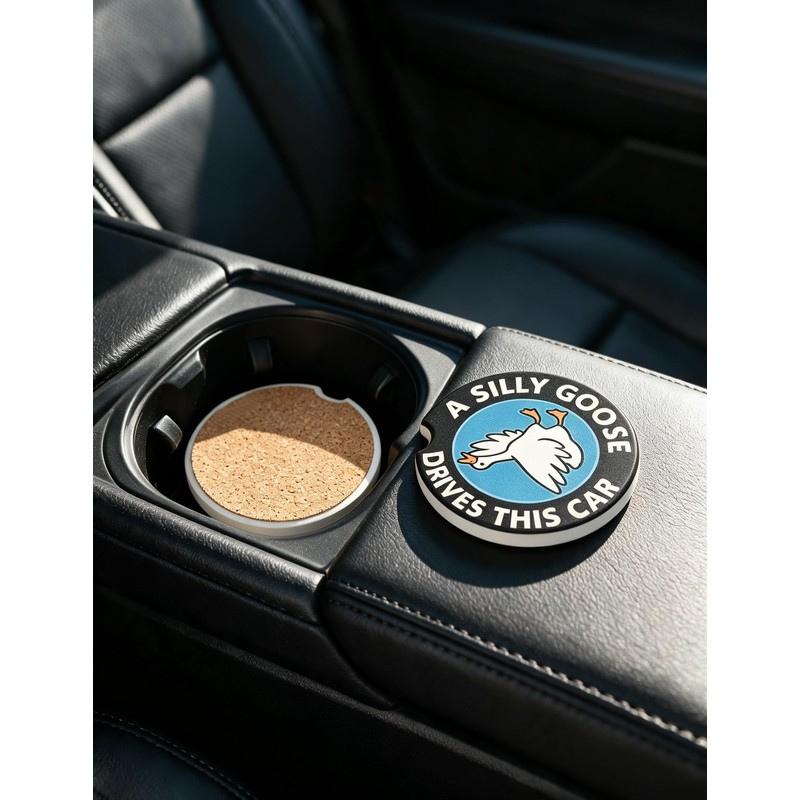 Ceramic Car Coasters for Cup Holders 2 Pack Cute Car