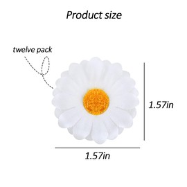 Hawaiian Flower Daisy Hair Clips for Women Girls Boho Daisies Hair Decorations Daisy Hair Barrette Flowers Daisy Hair Accessories for Christmas Wedding Gifts for Women White Daisy Hair Pins 12 Pcs