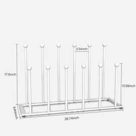 Famyards Free Standing Shoe Racks, White Metal Shoe Organizer for Boots, Tall Boot Rack for Dorm Room, Closet, Bedroom, Entryway, Patio Outdoor, Shoe Storage Fit for 6 Pairs