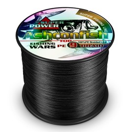 Ashconfish Braided Fishing Line- 9 Strands Super Strong PE Fishing Wire Heavy Tensile for Saltwater & Freshwater Fishing -Abrasion Resistant - Zero Stretch- 500M/547Yds 50LB Black