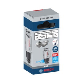 Bosch 1 x Pro Sheet Metal Power Change Plus Hole Saw (for Stainless Steel Sheets, Steel Sheets, Diameter 27 mm, Professional Accessories Drill/Screwdriver)