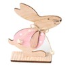 Becho Wooden Rabbits Easter Christmas Decorations Home Desktop Ornaments(3 PCS)