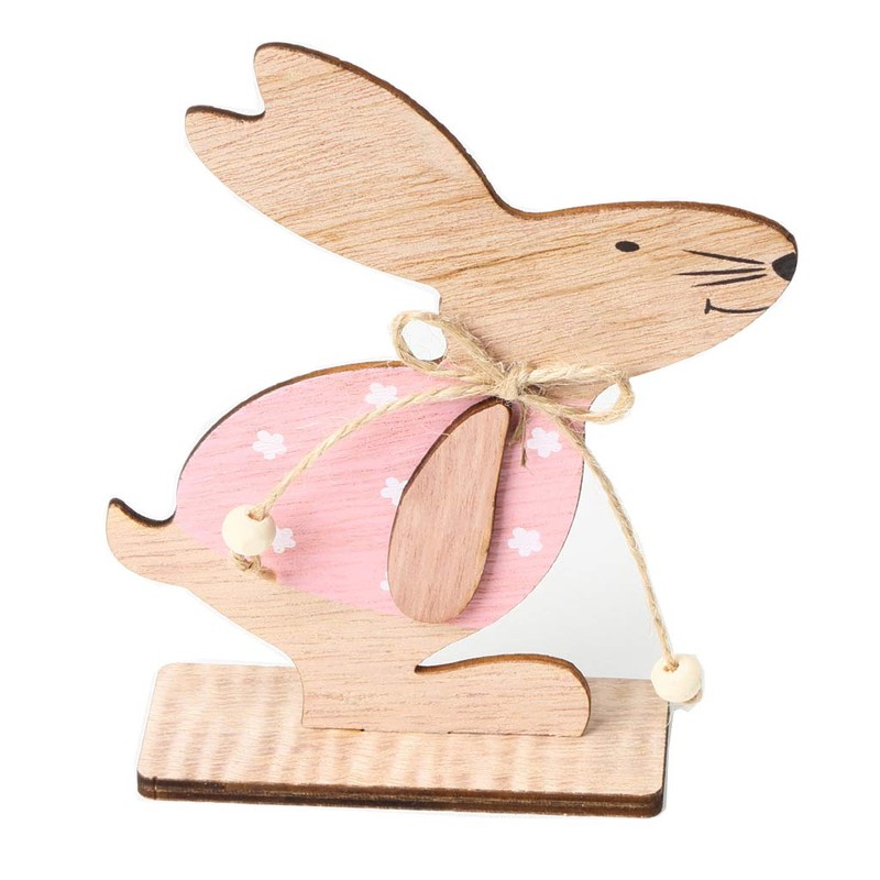 Becho Wooden Rabbits Easter Christmas Decorations Home Desktop Ornaments(3 PCS)