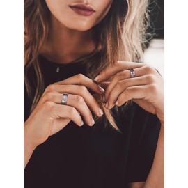 Bandmax Eye of God Ring Silver Ring Men Women Ring Silver 925 Friendship Ring Band Ring 5 mm Wide Amulet Protection Jewellery for Boyfriend Girlfriend Ring Size 54 mm to 69 mm, Metal, No Gemstone