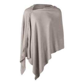 Womens Poncho Sweater Versatile Knit Scarf Wrap with Buttons Solid Shawl Cape Cardigan Gifts for Women Beigegrey