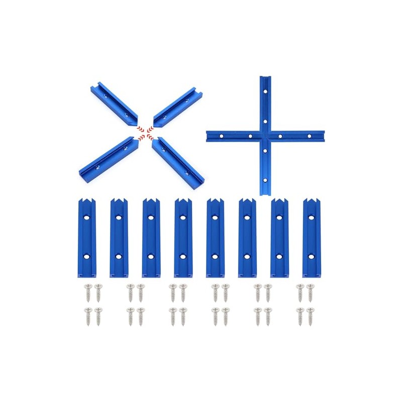 Iverntech 16 Piece Deep Blue T-Rail Intersection Set with Wood