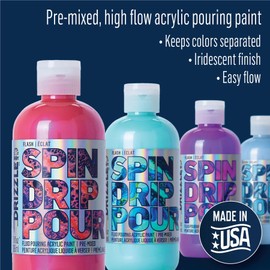 FolkArt Denim Flash Drizzle Pre-Mixed Fluid Acrylic Pouring, 9 fl oz Premium Paint Perfect for Indoor & Outdoor Arts and Crafts Projects, 51087