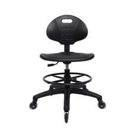 TAKE UR SEAT® Polyurethane Drafting Lab Stool Chair, 18" Adjustable Footring, 8" Adjustable Height, 450 lbs seat Capacity, Heavy Duty, Shipped Within 24 Hours Med. Bench Height (Rubber Caster)