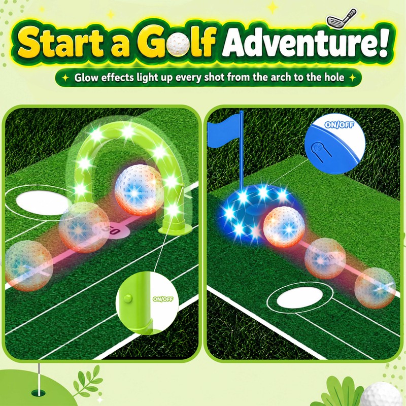 Kids Golf Toys Set for Toddler 3-6- Light Up Golf