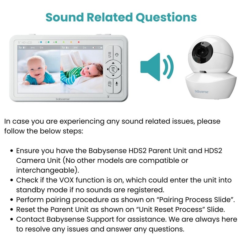 Babysense Parent Unit for HDS2 Video Baby Monitor, Replacement Unit