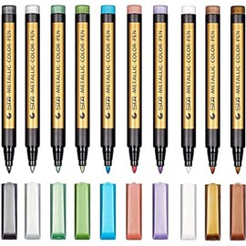 10 Piezas Marcadores Acrilicos Plumones Acrilico Marcador de Marcador Metálico Bolígrafo de Metal Rotuladores de Alta Calidad Juego de Rotuladores de Roca