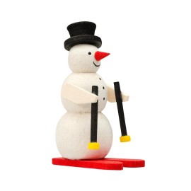 Graupner Holzminiaturen Skiing Snowman Ornament