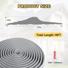 DGSL Universal Garage Threshold Seal Strip with Sealants/Adhesive, 10FT Waterproof Garage Door Bottom Rubber, DIY Garage Door Weather Stripping Replacement, Grey