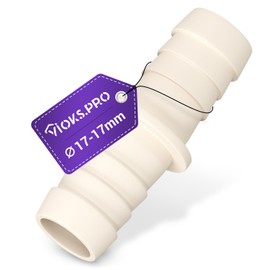 Viоks.pro Water Hose Connector 17/17 mm Diameter - Drain Hose Adapter for Water Hose, Drain Hose, Washing Machine & Waste Water Hose, Dishwasher, Washing Machine Drain Adapter