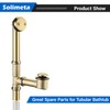 Solimeta Tip-Toe Tub Trim Set with Two-Hole Overflow Faceplate, Bath