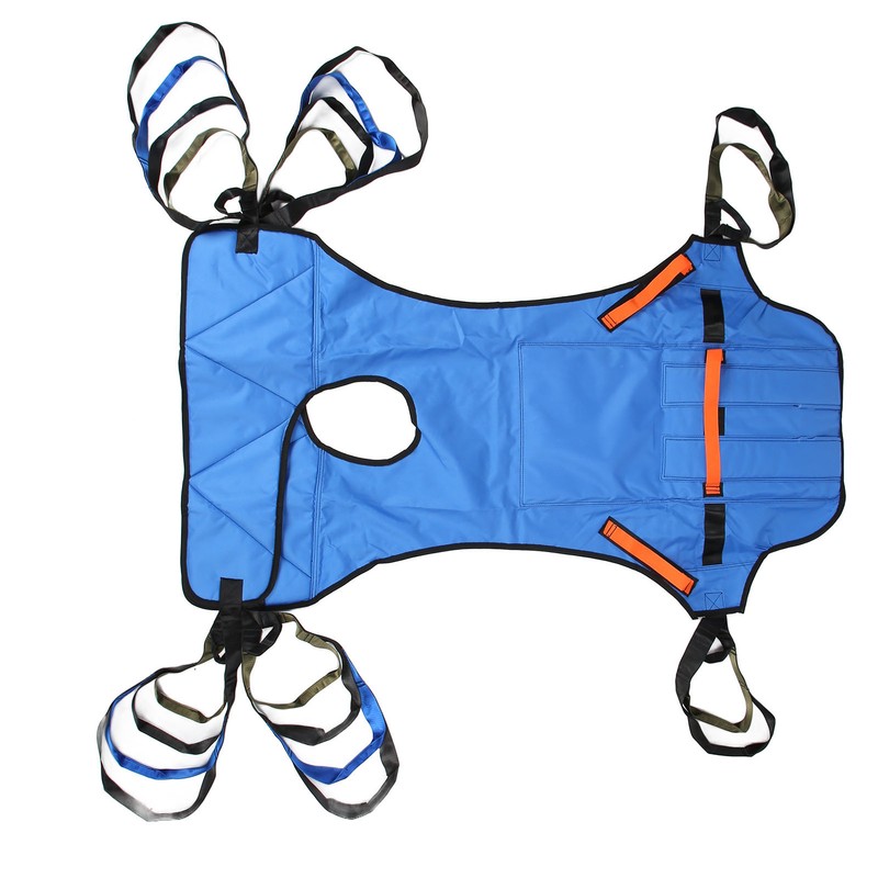 Patient Full Body Lift Sling Royalblue Head Support Toileting Transfer