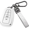 Flensent Key Fob Cover with Keychain for Toyota Highlander RAV4