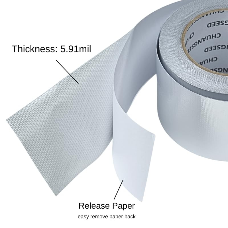 CHUANGSEED Adhesive Aluminum Foil Fiberglass Heat Shield Tape 3in x