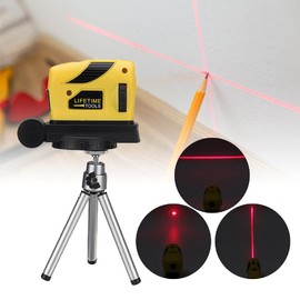Riloer 360° Laser Self-Leveling Line Horizontal 2-Line 1-Point Horizontal Vertical Measurement, Yellow, Model H845626, Laser Level