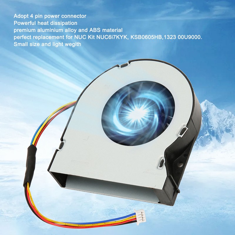 NUC6i7KYK CPU Cooling Fan 4Pin Connector Small Light Weight Aluminium