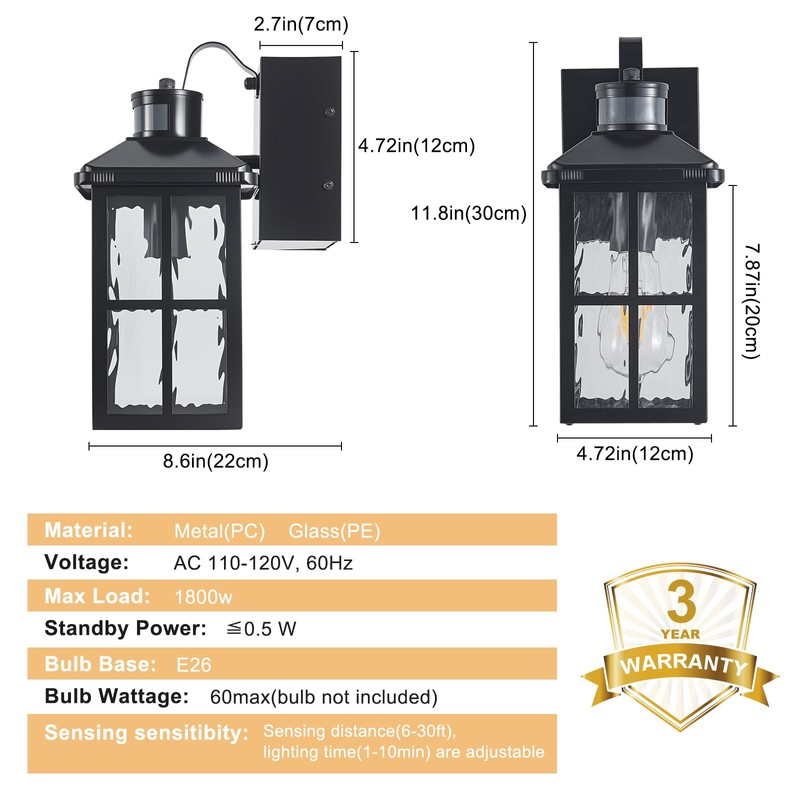 Porch Light with GFCI Outlet with Remote, Dusk to Dawn
