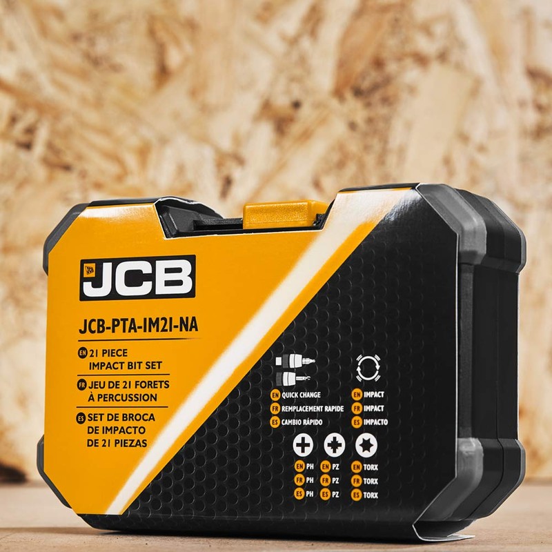 JCB 21 Piece Impact Drill Bit Set, Steel, Universal Fit,