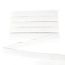 BEL AVENIR - Borde de flecos de costura de 13.7 m x 1 pulgada, accesorio de costura, encaje para ropa, decoración del hogar, bricolaje (blanco)