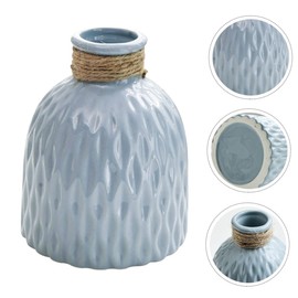 MAGICLULU 1Pc Nordic Simple Ceramic Flower Vase Blue Hydroponics Home Decoration House Ornament for Floral Arrangements present for Homeowners and Friends