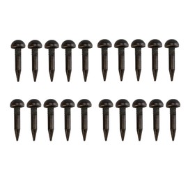 dophee 20Pcs Vintage Style Upholstery Tacks, Solid Pure Brass Round Head Furniture Nails Studs Thumb Push Pins Fasteners for Sofa Carpet Door Decoration Chair Bed DIY Craft, Antique Black, 6mm