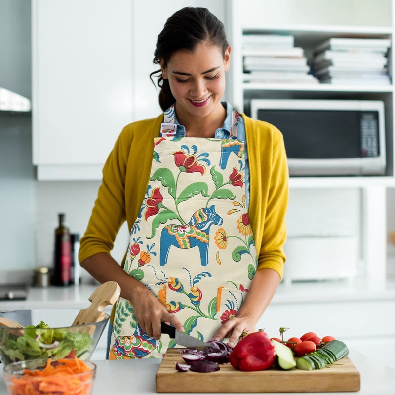 [Hnonoxy] 2 Pack Kitchen Cooking Apron Adjustable Bib Soft Chef