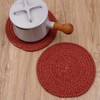 Stylish Braided Corded Pot Holder/Mini Placemat (7.5" Round, Merlot)