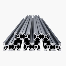 VEVOR 10PCS 59 in (1500 mm) T Slot 2020 Aluminum Extrusion Profile, European Standard Anodized Linear Rail, High-Strength Extruded Aluminum Rail for 3D Printer, CNC Machine DIY, Laser Engraving, Black
