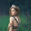 Set De 2 Coronas De Metal Cristal Rey Reina Novios