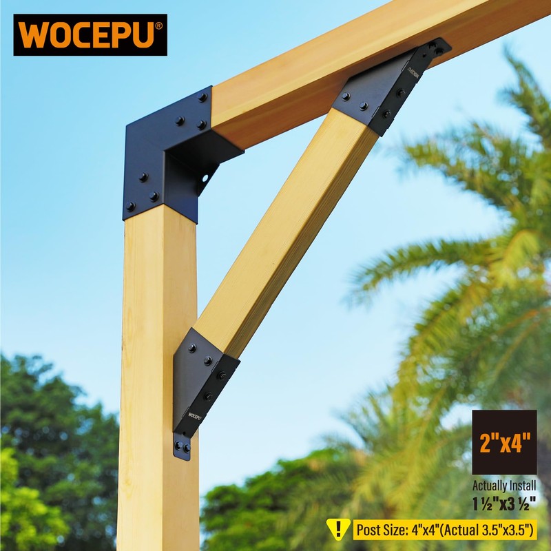 Wocepu 4pack 45 Degree Angle Support Bracket, for 2x4 (Actual