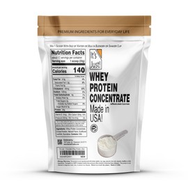 It's Just! It's Just! - 100% Whey Protein Concentrate, Made in USA, Premium WPC-80, Natural Cocoa Powder (1.25 Pound, Chocolate)
