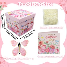 Mothers day Butterfly Explosion Gift Box,Flying Butterfly Surprise Box DIY Unique Exploding Surprise Gift Box for Birthday, Wedding, Anniversaries