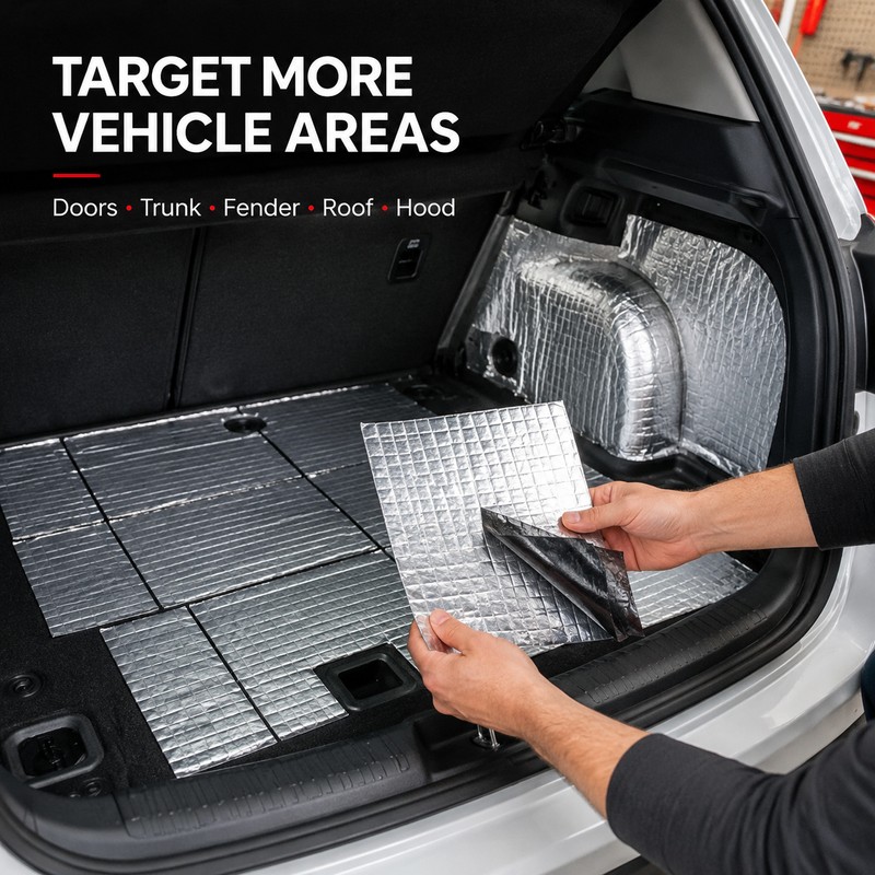 10-Pack 5mm Car Sound Deadening Mats, 9.84 × 7.09-Inch Foil