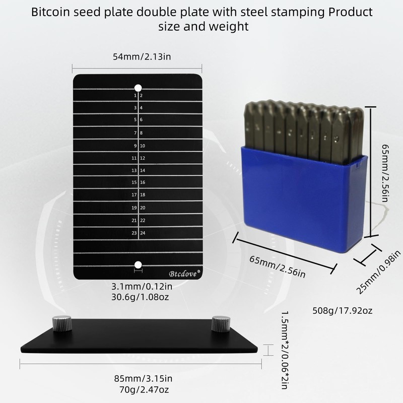 Titanium Seed Phrase Storage Plates – Dual Plate Design with