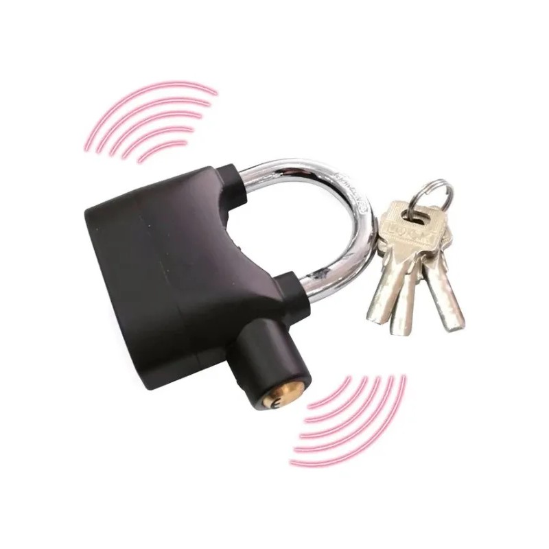 Candado Alarma Sonora Lock Caso70 70mm 110db Llave Puntos Color