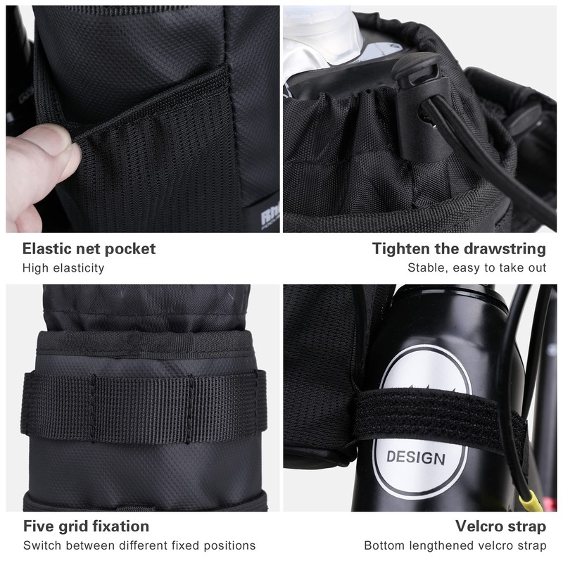 Rhinowalk Bike Handlebar Water Bottle Holder Bag Bicycle Front Insulated