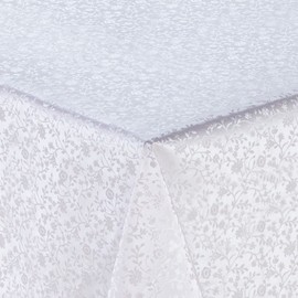 Home Direct Embossed Rectangular Oilcloth PVC Wipe Clean Tablecloth 140cm x 180cm 55x70 White