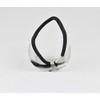 Silver metal cuff genie style ponytail holder stretch elastic pony