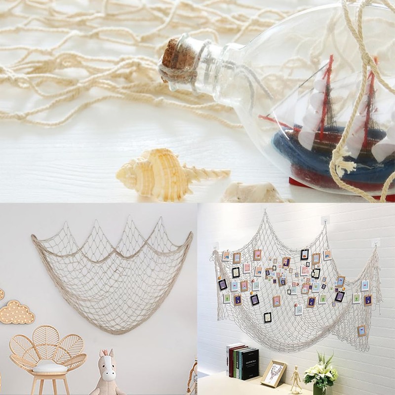 KARELLS Mesh Maritime Decoration, Fishing Net, Wall Decoration, 100 x