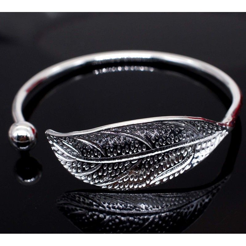 Yuren 925 Sterling Silver Leaf Charm Bracelets & Bangles for