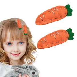 Carrot Hair Clip Easter Hair Clips for Girls 2Pcs Cute Snap Clips Easter Hairpins Kawaii Hair Accessories for Women Girls