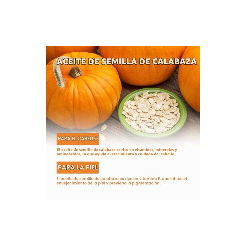 Aceite Capilar de Semillas de Calabaza, Nutre Suavemente, Deja un
